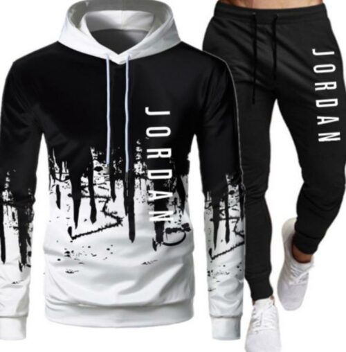 Men's 3D printed sportswear 2-piece sweatshirt suit