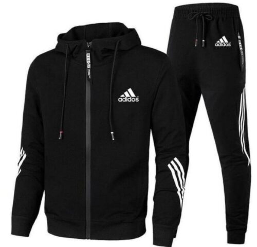 Men's Hoodie Set Sportswear Sweatshirt Set Striped Hoodie + Sweatpants