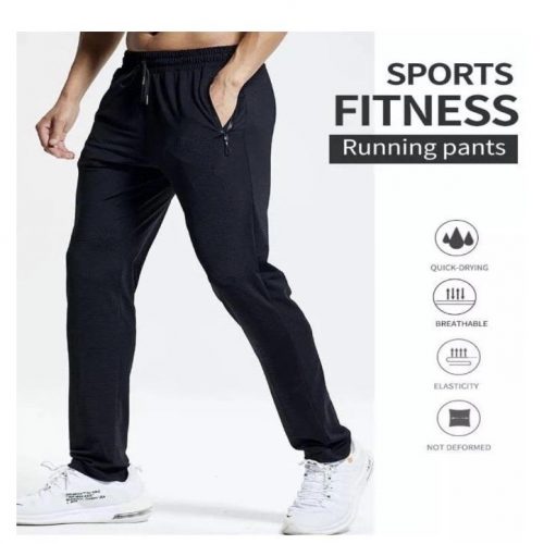 Ice Silk Fitness Running Stretch Pants (2 pcs)